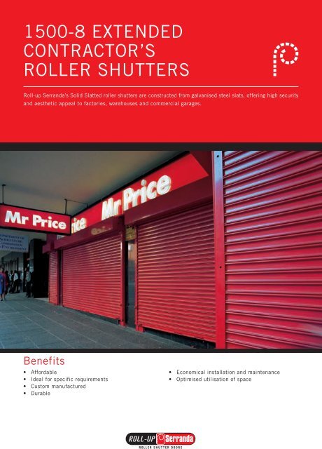 Roll-Up Serranda - 1500-8 Extended Contractor's Roller Shutters