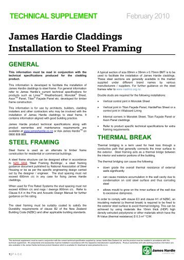 Steel framing Technical Suppliment - James Hardie