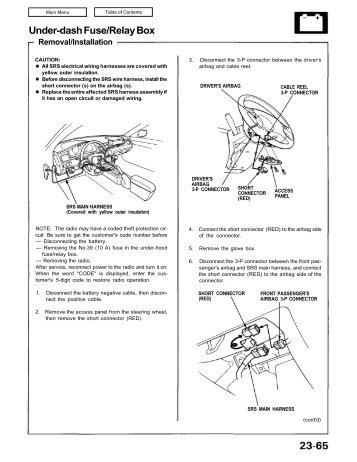 Under-dash Fuse/Relay Box - JustAnswer