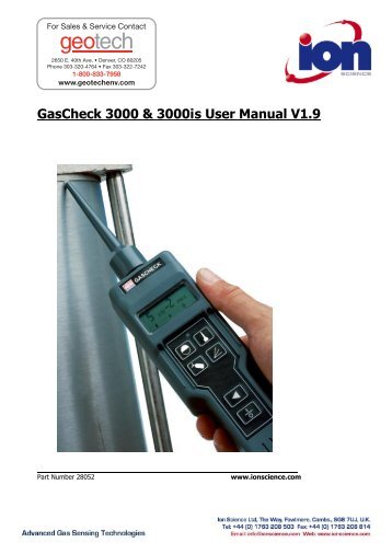GasCheck 3000 & 3000is User Manual V1.9 - Geotech