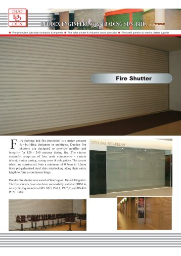 Fire Shutter - Duodex Shutters