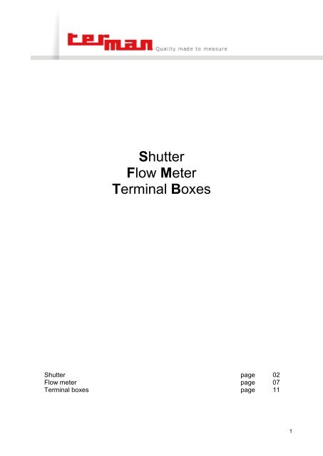 Download - Shutter Flow Meter Terminal Boxes - TERMAN