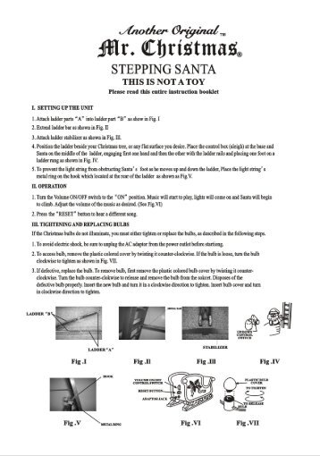 View Product Manual - Mr. Christmas