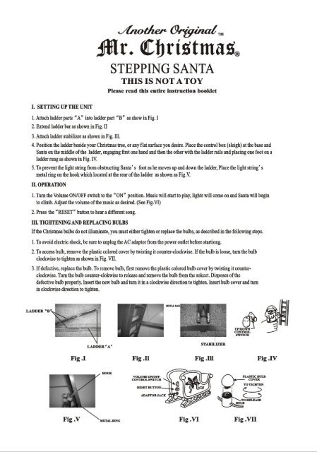 View Product Manual - Mr. Christmas