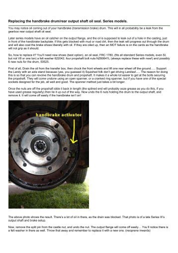 Replacing the handbrake drum - Legion Land Rover Colombia