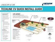 Techline cv quick install guide - Netafim USA