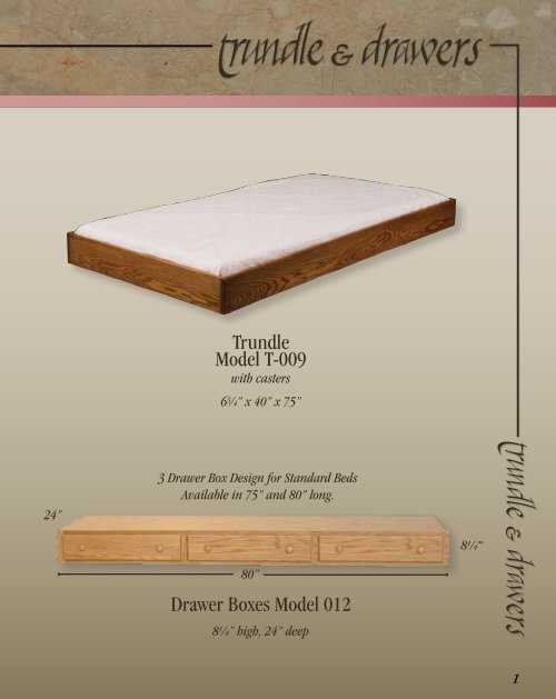Trundle Model T 009 Drawer Boxes Model 012 Amish Oak In Texas