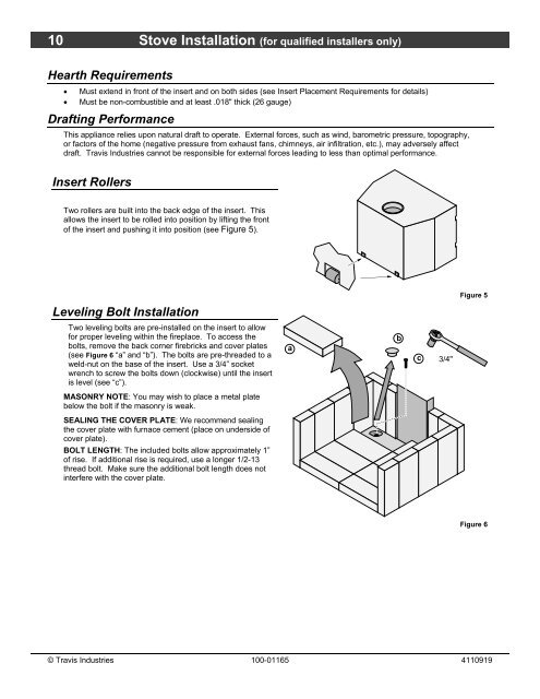 Revere Fireplace Insert Owner's Manual - Lopi