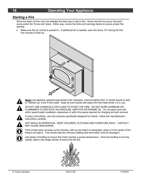 Revere Fireplace Insert Owner's Manual - Lopi