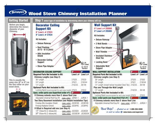 Wood Stove Pipe Kits  Chimney Pipe Kits & Parts