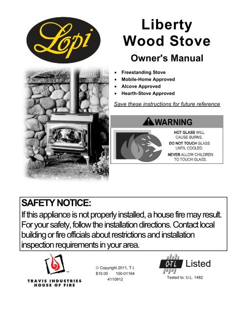 Liberty Wood Stove - Lopi