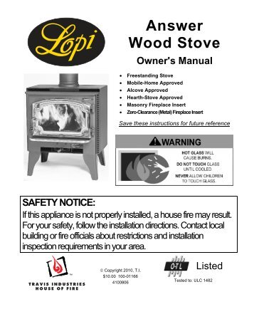 Answer Wood Stove - Lopi