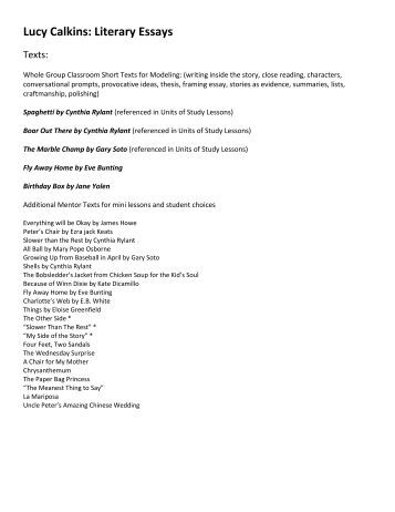 lucy calkins essay unit lucy calkins essay unit