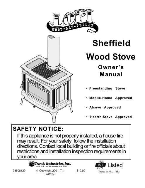 S h e f f i e l d Wood Stove - Lopi