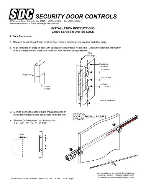 Z7800 Series SDC Electrified Mortise Locksets