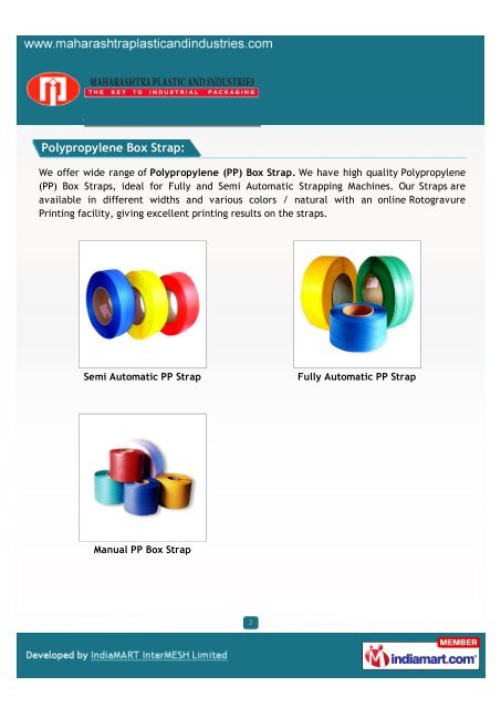 Leading manufacturer & exporter of PP strap, polypropylene box ...