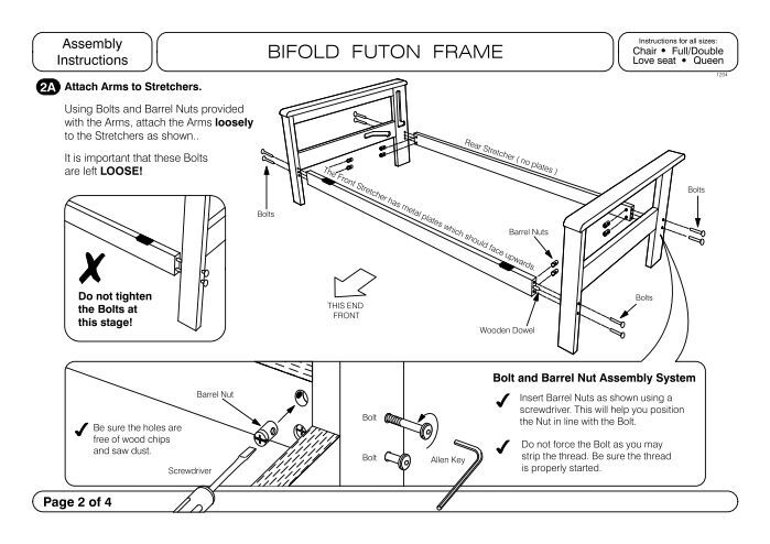 Futon Body Instructions (pdf) - Anchor Furniture