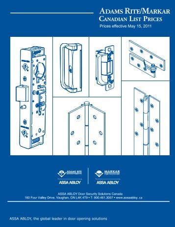 Prices effective May 15, 2011 - ASSA ABLOY