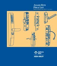 Price List Updates: July 15 th 2012 - Adams RITE Manufacturing Co.