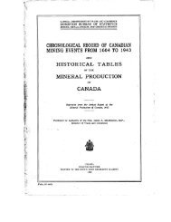 chronological record of canadian mining events from 1604 to 1943 ...