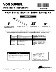 6000 Series Electric Strike Spring Kit PARTS LIST - Von Duprin