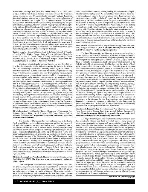 Inoculum 63(3) - Mycological Society of America
