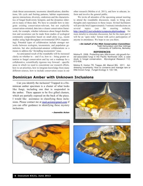 Inoculum 63(3) - Mycological Society of America