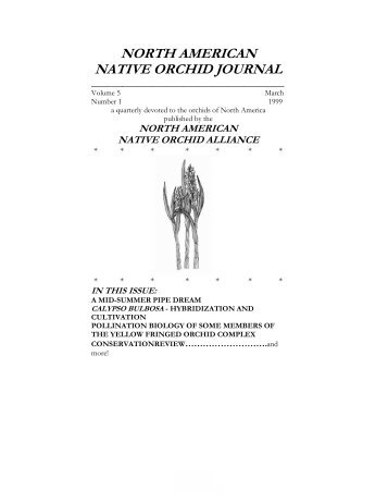 north american native orchid journal - at The Culture Sheet