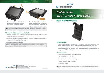 Mobile Tablet Wall/ Vehicle Mount Cradle - DT Research