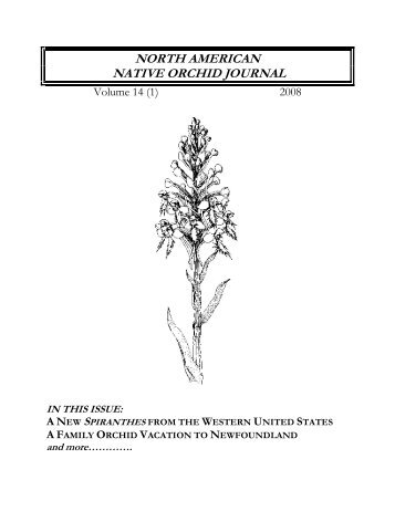 north american native orchid journal - at The Culture Sheet