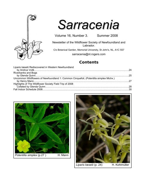 Sarracenia - The Wildflower Society of Newfoundland and Labrador