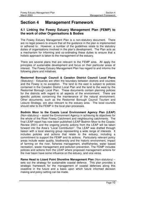 Fowey Estuary Management Plan Fowey Estuary ... - Fowey Harbour