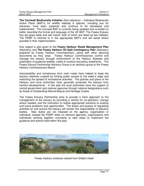 Fowey Estuary Management Plan Fowey Estuary ... - Fowey Harbour