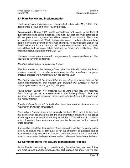 Fowey Estuary Management Plan Fowey Estuary ... - Fowey Harbour