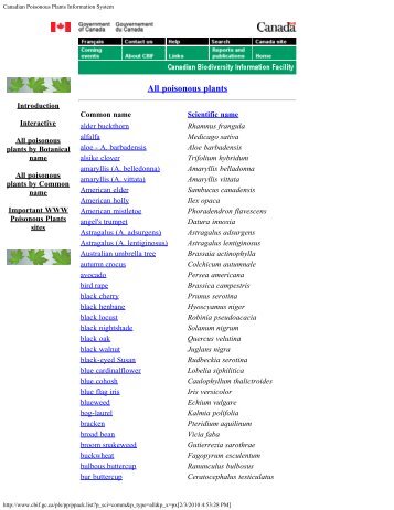 Canadian Poisonous Plants Information System - ZetaTalk