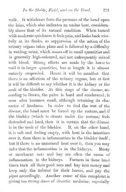 The management and treatment of the horse in the stable, field, and ...