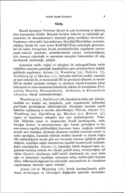 A. (J. Veteriner Fakültesi, i. Şirurji Kürsüsü ve Kliniği " Prof Dr ...