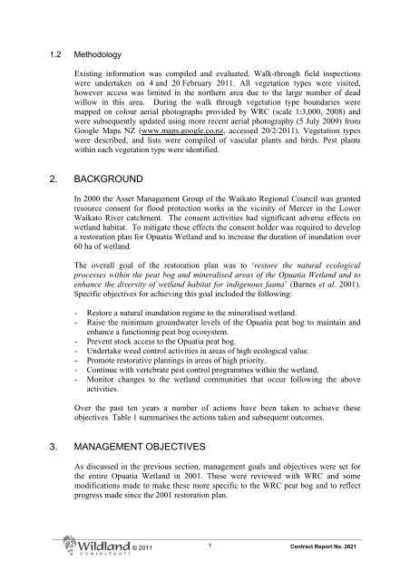 Opuatia Peat Bog Management Plan - Waikato Regional Council