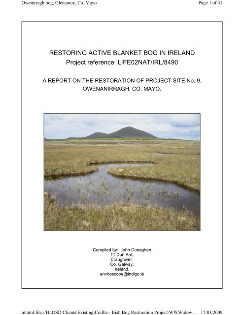 Owenirragh, Glenamoy, Co. Mayo - Blanket Bog Restoration in Ireland