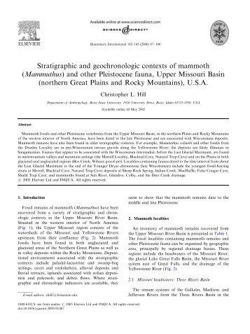 Stratigraphic and geochronologic contexts of mammoth (Mammuthus)
