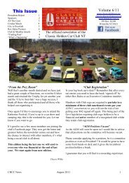 CHCC news Aug 11 - Classic Holden Car Club NT Inc.