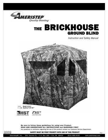 Ameristep Brickhouse Ground Blind Instructions