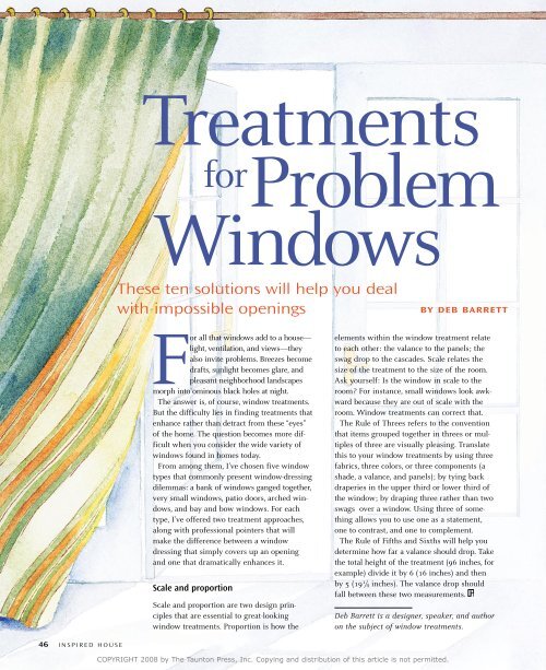 Treatments for Problem Windows - Fine Homebuilding