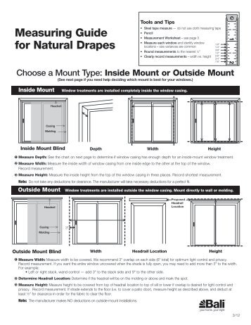 Measuring Guide for Natural Drapes - Bali Blinds and Shades