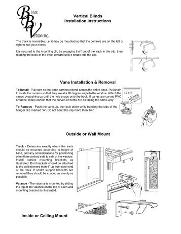 Vertical Blinds Installation Instructions - Blinds By Vertican