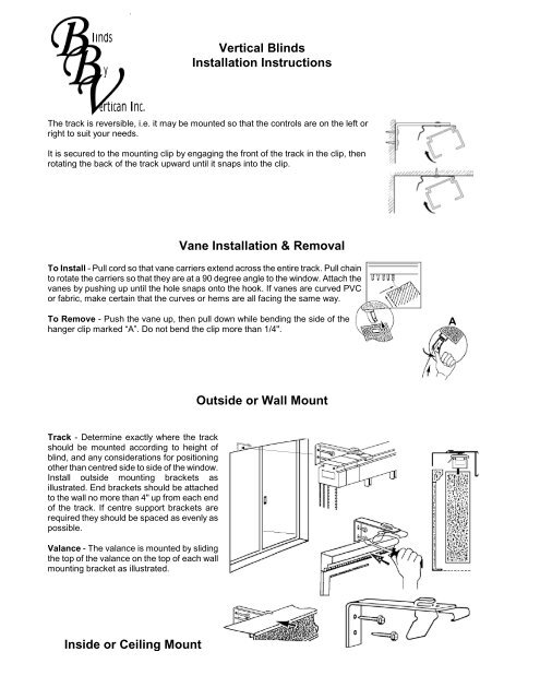 Vertical Blinds Installation Instructions - Blinds By Vertican