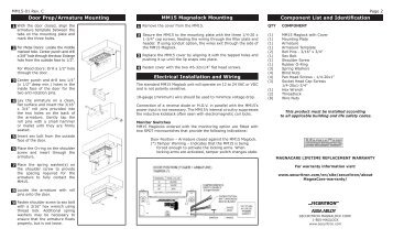 MM15 Installation Instructions - Securitron Magnalock Corporation