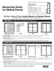 Measuring Guide for Sliding Panels - Bali Blinds and Shades