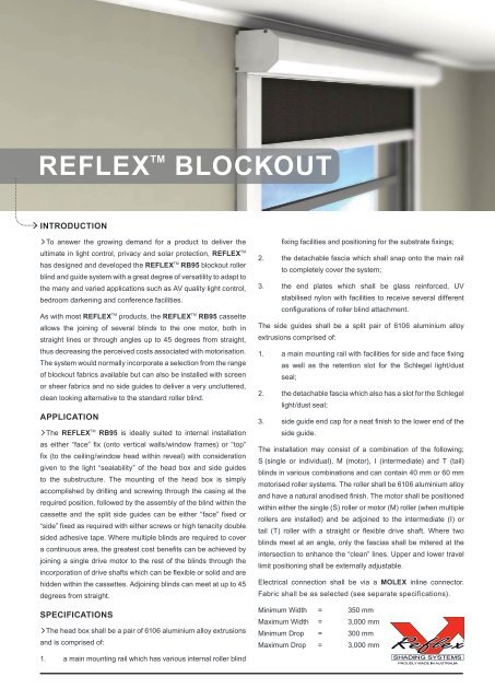 Reflex RB95 motorised blockout roller blind - Clever Home Automation