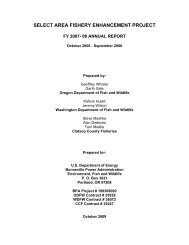 select area fishery evaluation project - Oregon Department of Fish ...